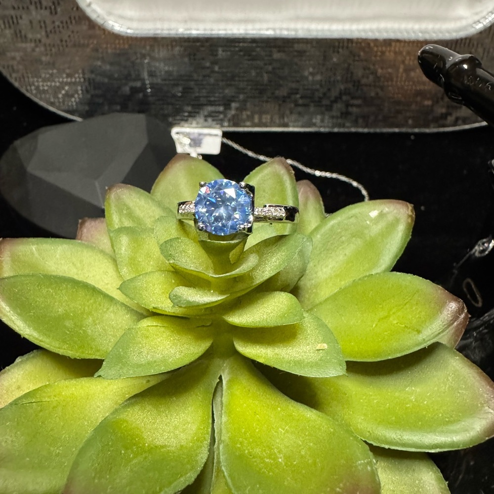 2CT Dust Blue Elegant Engagement Ring